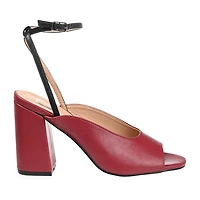Journee Collection Calypso Womens Round Open Toe Block Heel Pumps