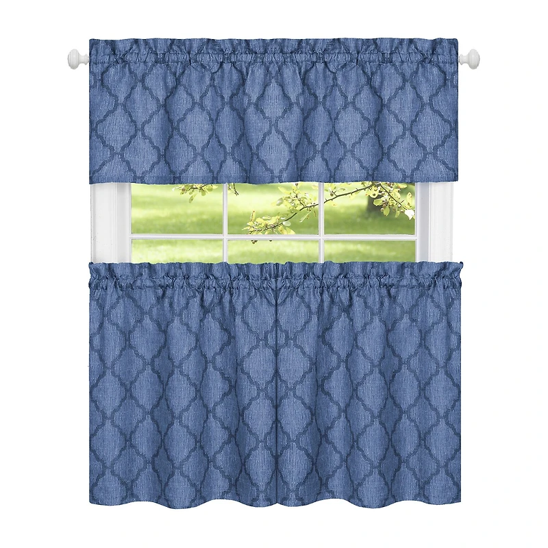 Achim Colby 3-pc. Rod Pocket Kitchen Curtains & Drapes Window Set