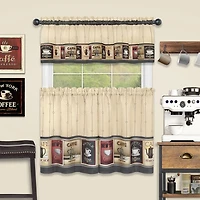 Achim Cozy Cafe 3-pc. Rod Pocket Kitchen Curtains & Drapes Window Set