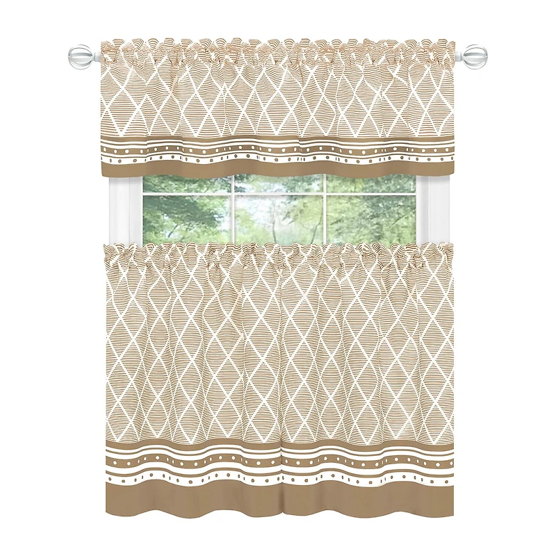 Achim Boho 3-pc. Rod Pocket Kitchen Curtains & Drapes Window Set