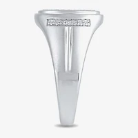 Mens 1/2 CT. T.W. Lab Grown White Diamond Sterling Silver Oval Cluster Fashion Ring