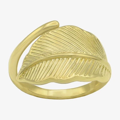 Sparkle Allure Womens 3MM 14K Gold Over Brass Bypass Band