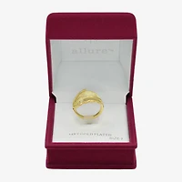 Sparkle Allure Womens 3MM 14K Gold Over Brass Bypass Band