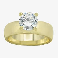 Sparkle Allure Womens Cubic Zirconia 14K Gold Over Brass Round Engagement Ring