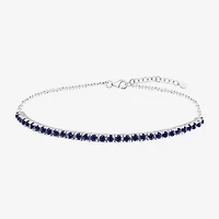 Lab Created Gemstone Sterling Silver 7 Inch Tennis Bracelet