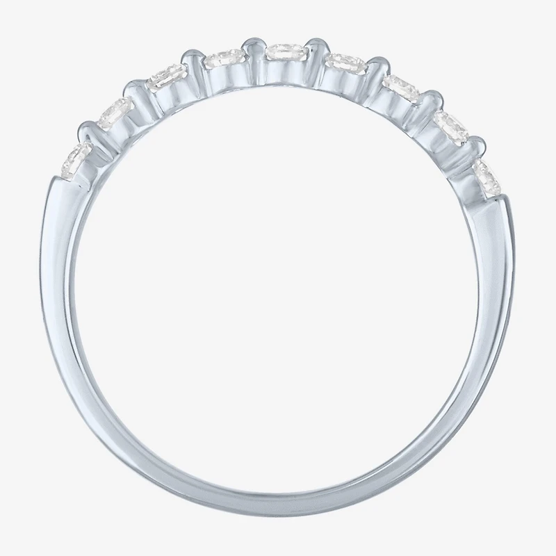 (G-H / Si2-I1) Womens 2MM 1/4 CT. T.W. Lab Grown White Diamond 10K Gold Wedding Band