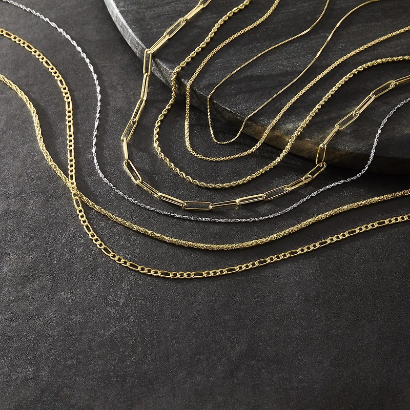 Womens 14K Gold 16 Inch Fashion Chain Necklace