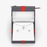 Yes, Please! (G, Si1-Si2) Womens 1/6 CT. T.W. Lab Grown White Diamond Sterling Silver 2 Pair Jewelry Set