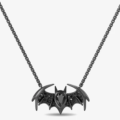 Batman Womens 1/6 CT. T.W. Genuine Black Onyx Sterling Silver 18 Inch Pendant Necklace