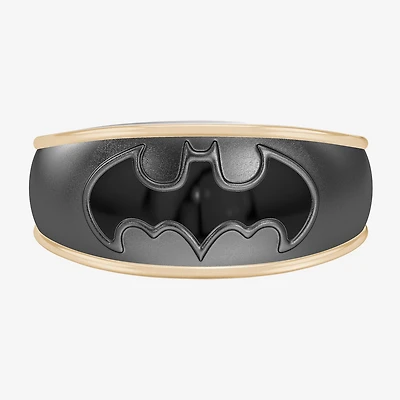 Batman Unisex Adult Genuine Black Onyx 14K Gold Over Silver Sterling Silver Batman Fashion Ring