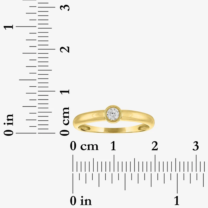 Diamond Addiction (G-H / Si2-I1) Womens 1/10 CT. T.W. Lab Grown White 14K Gold Over Silver Round Solitaire Cocktail Ring
