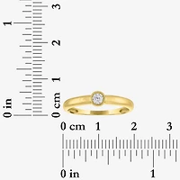 Diamond Addiction (G-H / Si2-I1) Womens 1/10 CT. T.W. Lab Grown White 14K Gold Over Silver Round Solitaire Cocktail Ring