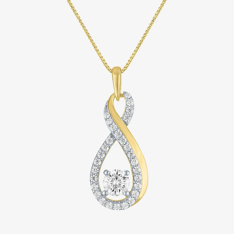 (G-H / Si2-I1) Womens 1 CT. T.W. Lab Grown White Diamond 14K Gold Over Silver Infinity 18 Inch Pendant Necklace