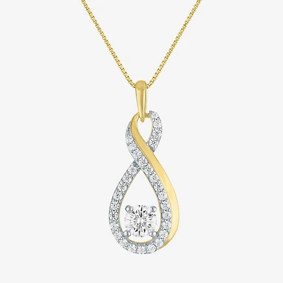 (G-H / Si2-I1) Womens 1 CT. T.W. Lab Grown White Diamond 14K Gold Over Silver Infinity 18 Inch Pendant Necklace