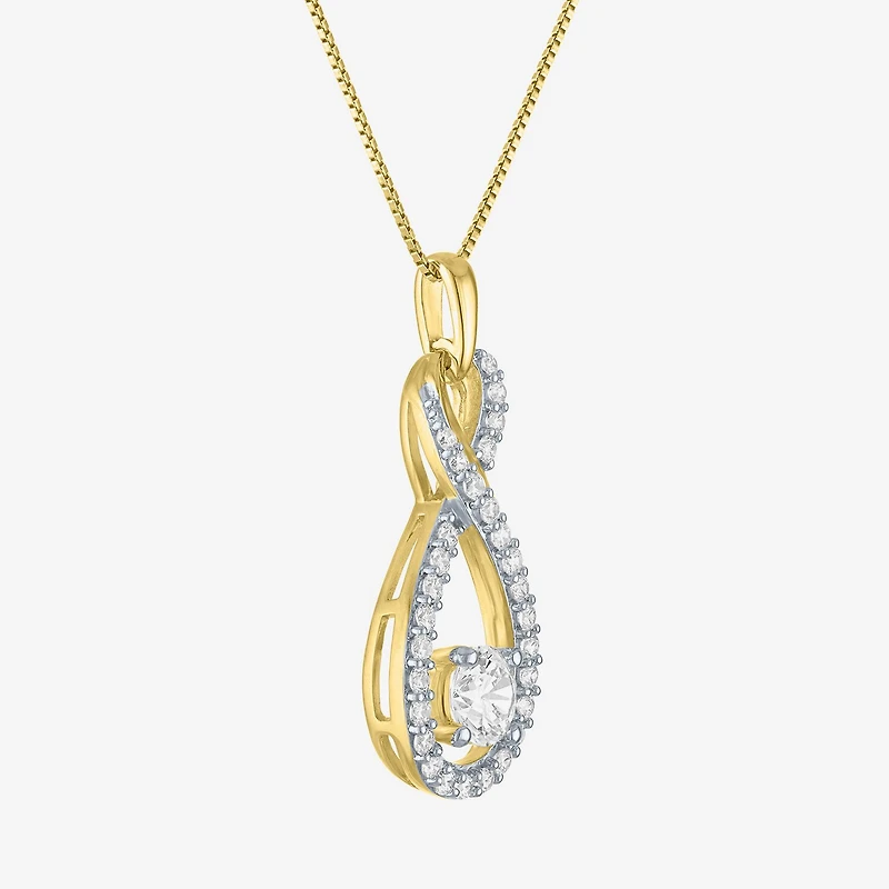(G-H / Si2-I1) Womens 1 CT. T.W. Lab Grown White Diamond 14K Gold Over Silver Infinity 18 Inch Pendant Necklace