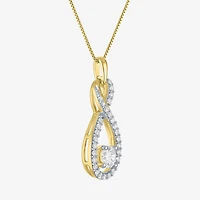 (G-H / Si2-I1) Womens 1 CT. T.W. Lab Grown White Diamond 14K Gold Over Silver Infinity 18 Inch Pendant Necklace