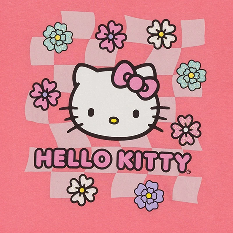 Little & Big Kid Girls Round Neck Short Sleeve Regular Fit Hello Kitty Graphic T-Shirt
