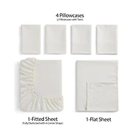 Sweet Home Collection™ Dobby Stripe Microfiber Wrinkle Free Deluxe Sheet Set with Bonus Pillowcases
