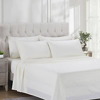 Sweet Home Collection™ Dobby Stripe Microfiber Wrinkle Free Deluxe Sheet Set with Bonus Pillowcases
