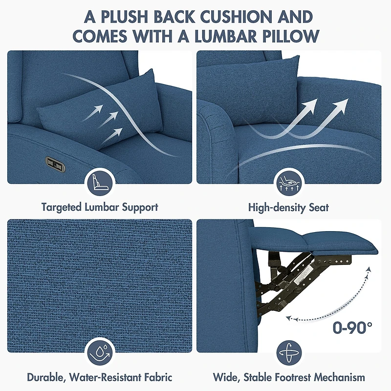 Madison Park Curved Slope-Arm Recliner