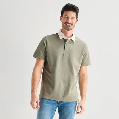 St. John's Bay Rugby Mens Classic Fit Short Sleeve Polo Shirt