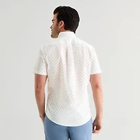 U.S. Polo Assn. Mens Short Sleeve Classic Fit Embroidered Button-Down Shirt