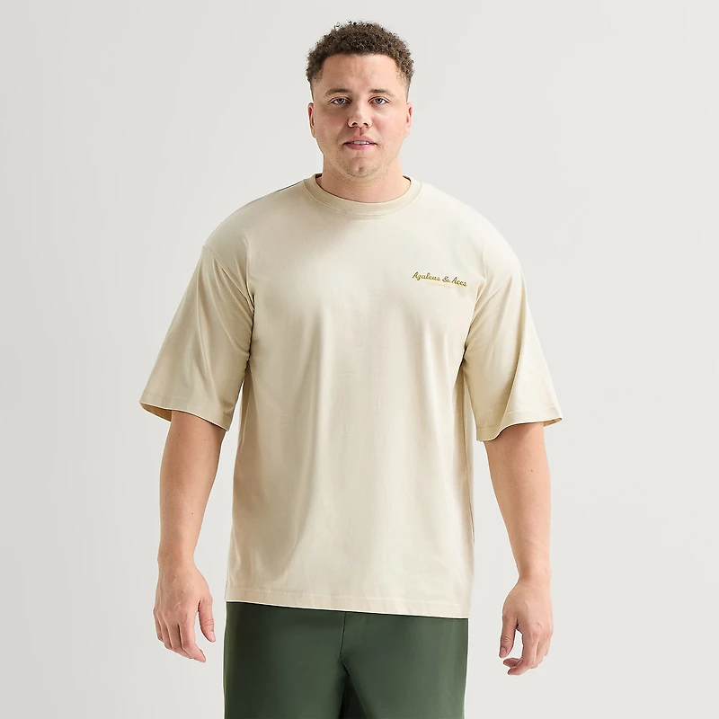Xersion Mens Crew Neck Short Sleeve Oversized Big and Tall Graphic T-Shirt