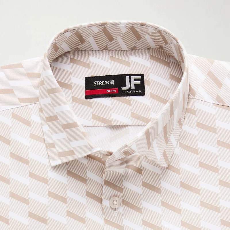 J. Ferrar Ultra Comfort Mens Slim Fit Stretch Fabric Wrinkle Free Long Sleeve Dress Shirt