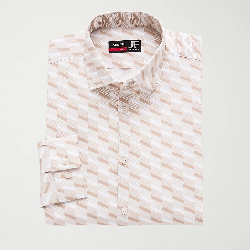 J. Ferrar Ultra Comfort Mens Slim Fit Stretch Fabric Wrinkle Free Long Sleeve Dress Shirt