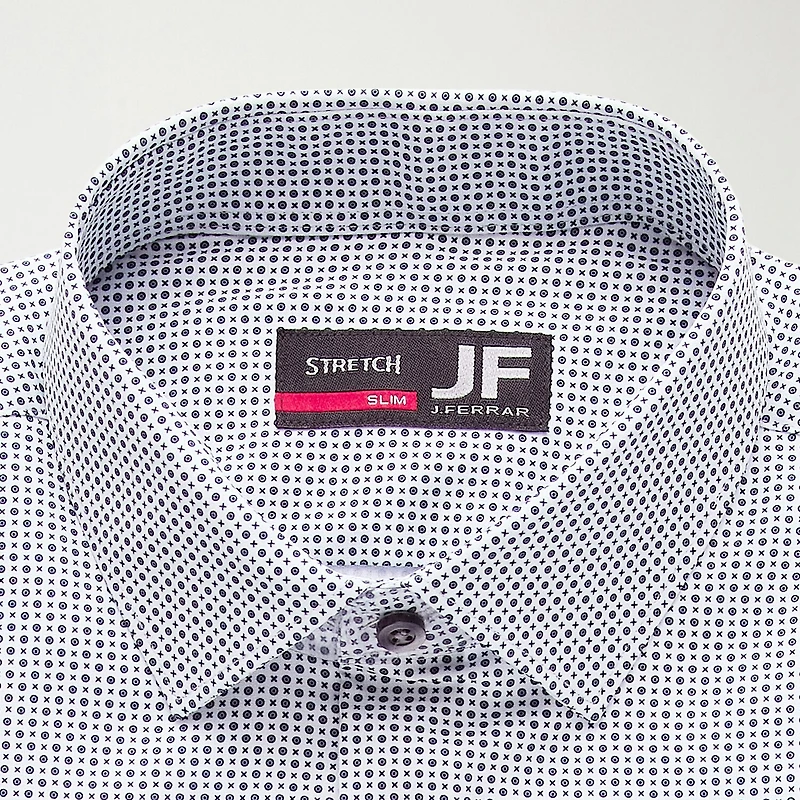 J. Ferrar 360 Stretch Performance Mens Slim Fit Fabric Long Sleeve Dress Shirt