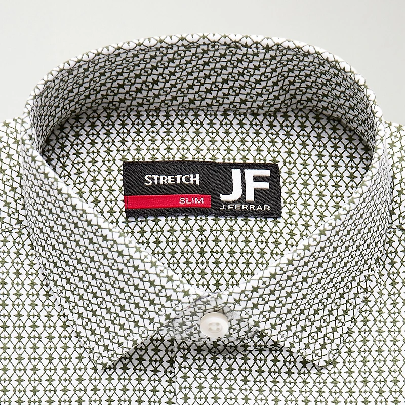 J. Ferrar Ultra Comfort Mens Slim Fit Stretch Fabric Wrinkle Free Long Sleeve Dress Shirt