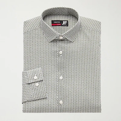 J. Ferrar Ultra Comfort Mens Slim Fit Stretch Fabric Wrinkle Free Long Sleeve Dress Shirt
