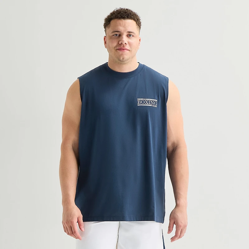 Xersion Oversized Mens Crew Neck Sleeveless Big and Tall Muscle T-Shirt