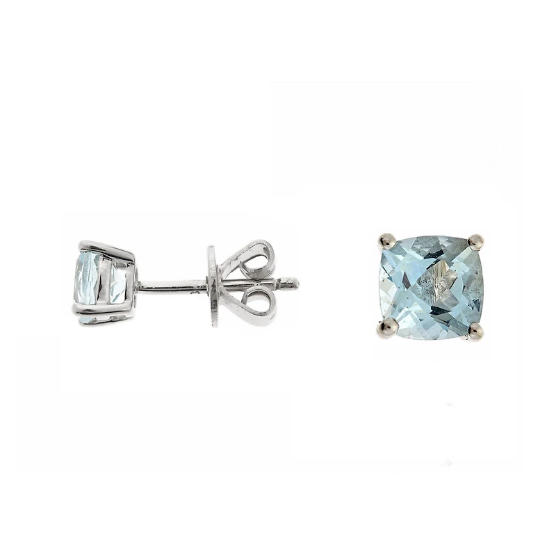 LIMITED QUANTITIES Genuine Aquamarine Sterling Silver Stud Earrings
