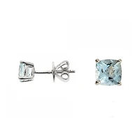 LIMITED QUANTITIES  Genuine Aquamarine Sterling Silver Stud Earrings