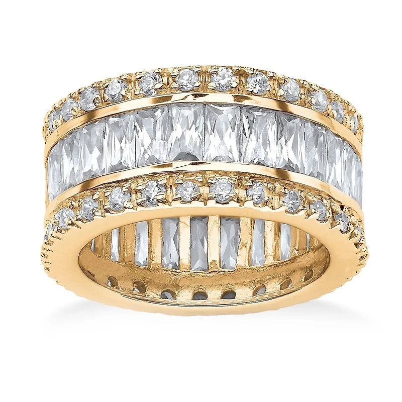 DiamonArt® Womens 11.5 mm White Cubic Zirconia 18K Gold Over Brass Band