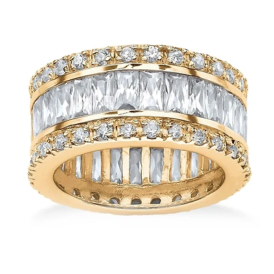 DiamonArt® Womens 11.5 mm White Cubic Zirconia 18K Gold Over Brass Band