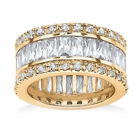 DiamonArt® Womens 11.5 mm White Cubic Zirconia 18K Gold Over Brass Band