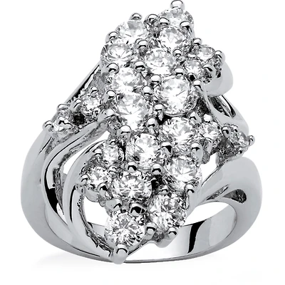 Womens 3 1/2 CT. T.W Cubic Zirconia Platinum Over Silver Cocktail Ring