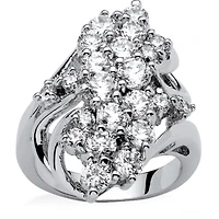 Womens 3 1/2 CT. T.W Cubic Zirconia Platinum Over Silver Cocktail Ring