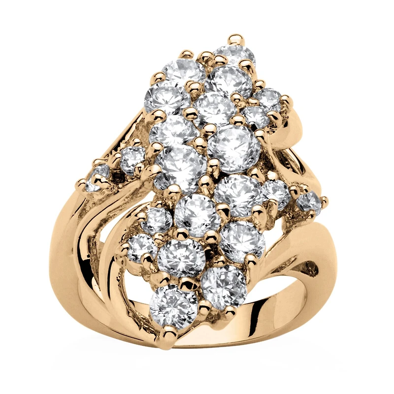Womens 3 1/2 CT. T.W Cubic Zirconia 14K Gold Over Brass Cocktail Ring