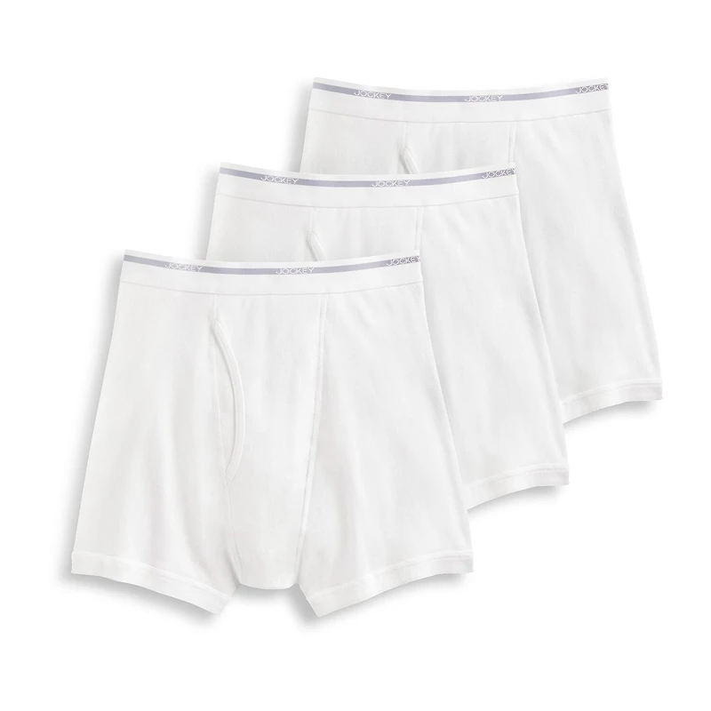 Jockey Classics Cotton Full-Rise Mens 3 Pack Boxer Briefs 9977