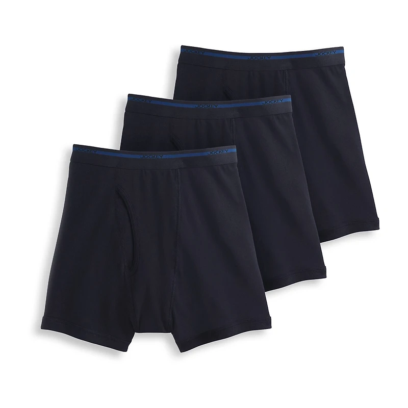 Jockey Classics Cotton Full-Rise Mens 3 Pack Boxer Briefs 9977