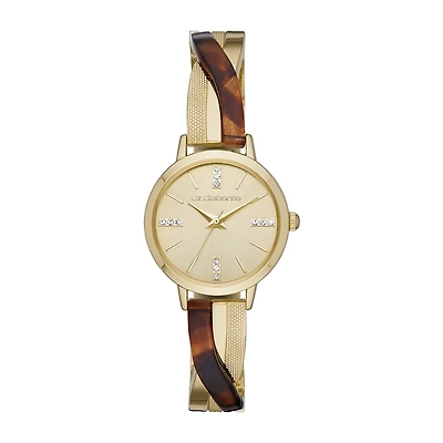Liz Claiborne Womens Crystal Accent Multicolor Bangle Watch Lc1386t