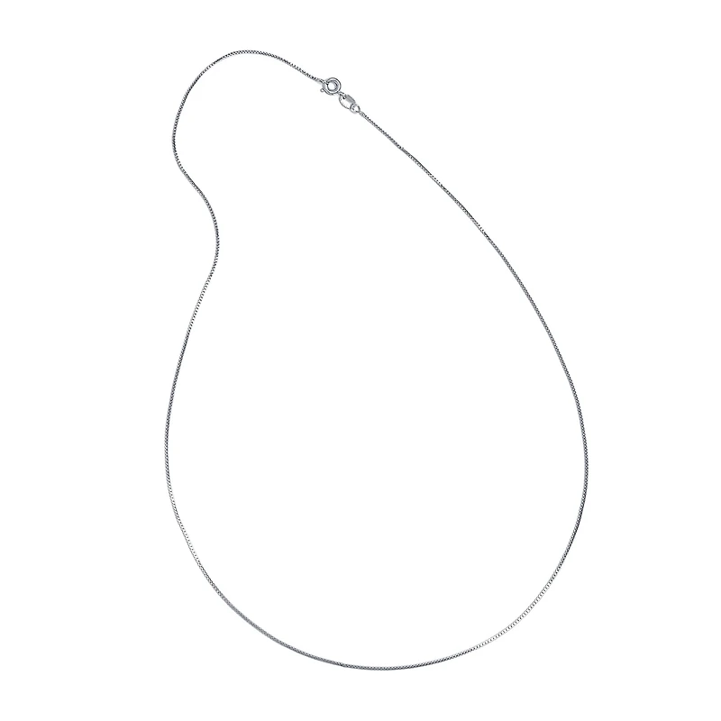 Silver Reflections Pure Over Brass 16-24" Box Chain Necklace
