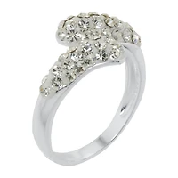 Sparkle Allure Womens Crystal Pure Silver Over Brass Bypass  Band