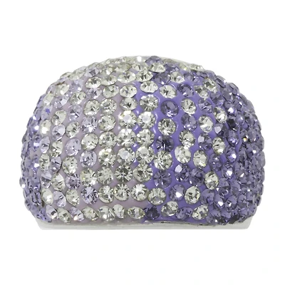 Sparkle Allure Womens Crystal Pure Silver Over Brass Dome Cocktail Ring