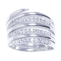 Sparkle Allure Womens Cubic Zirconia Pure Silver Over Brass Band