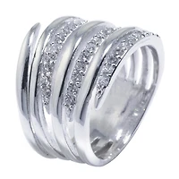 Sparkle Allure Womens Cubic Zirconia Pure Silver Over Brass Band