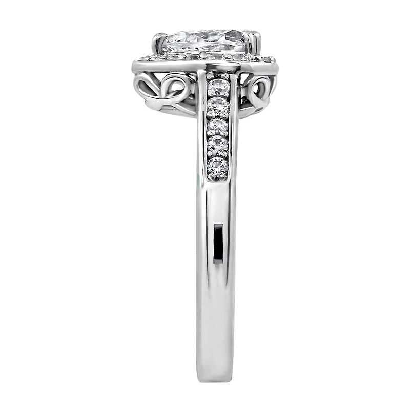 Diamonart Womens 1 7/8 CT. T.W. Cubic Zirconia Sterling Silver Heart Engagement Ring